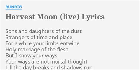 harvest moon lyrics|runrig harvest moon lyrics.